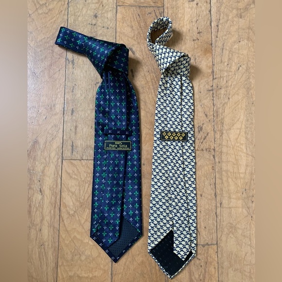 Set of (2) 100% silk mens ties, merge left & Pura Seta - Picture 4 of 5